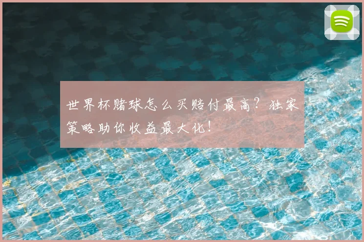 世界杯赌球怎么买赔付最高?独家策略助你收益最大化!